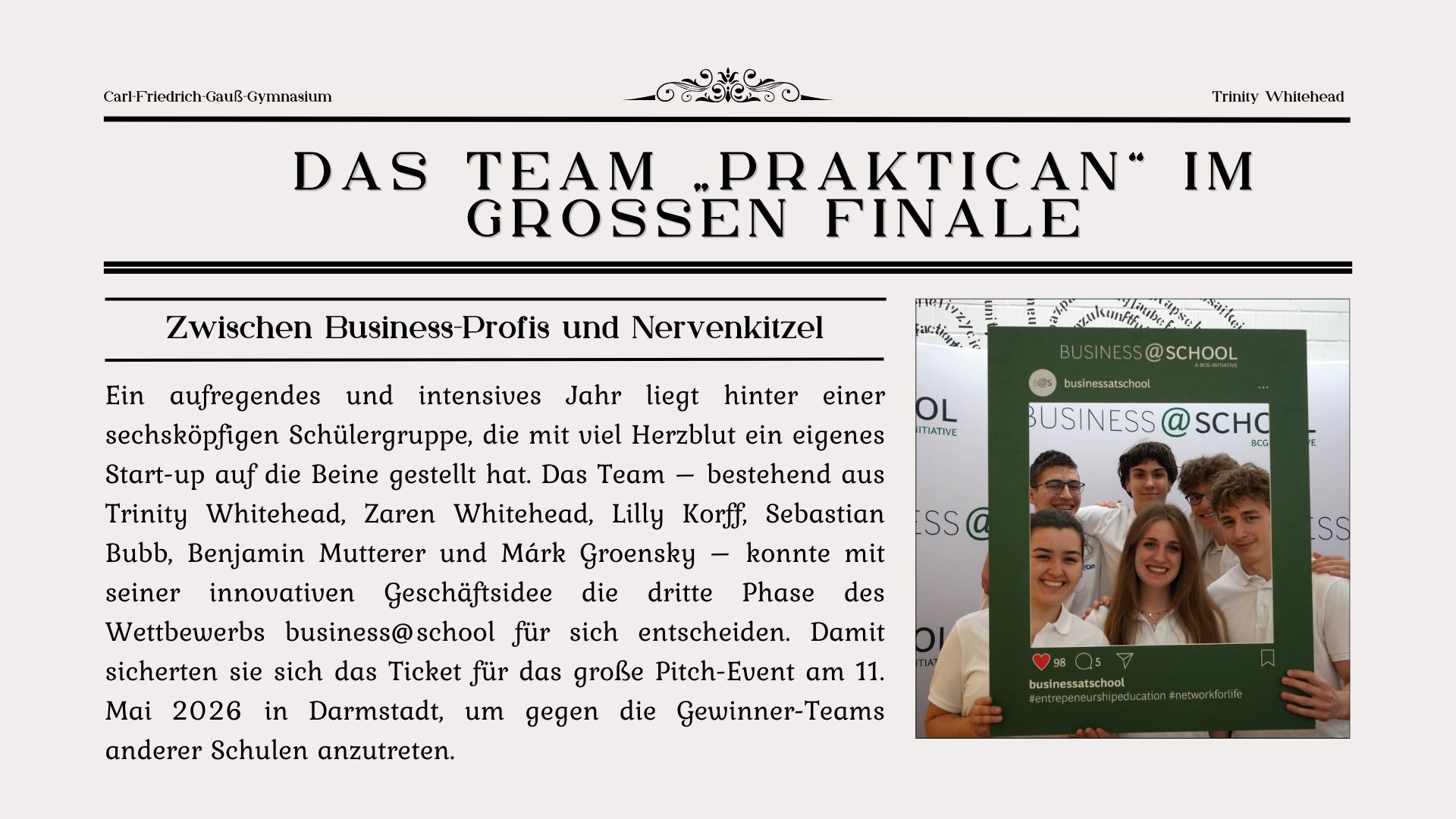 Das Team „PraktiCan“ im großen Finale - 1