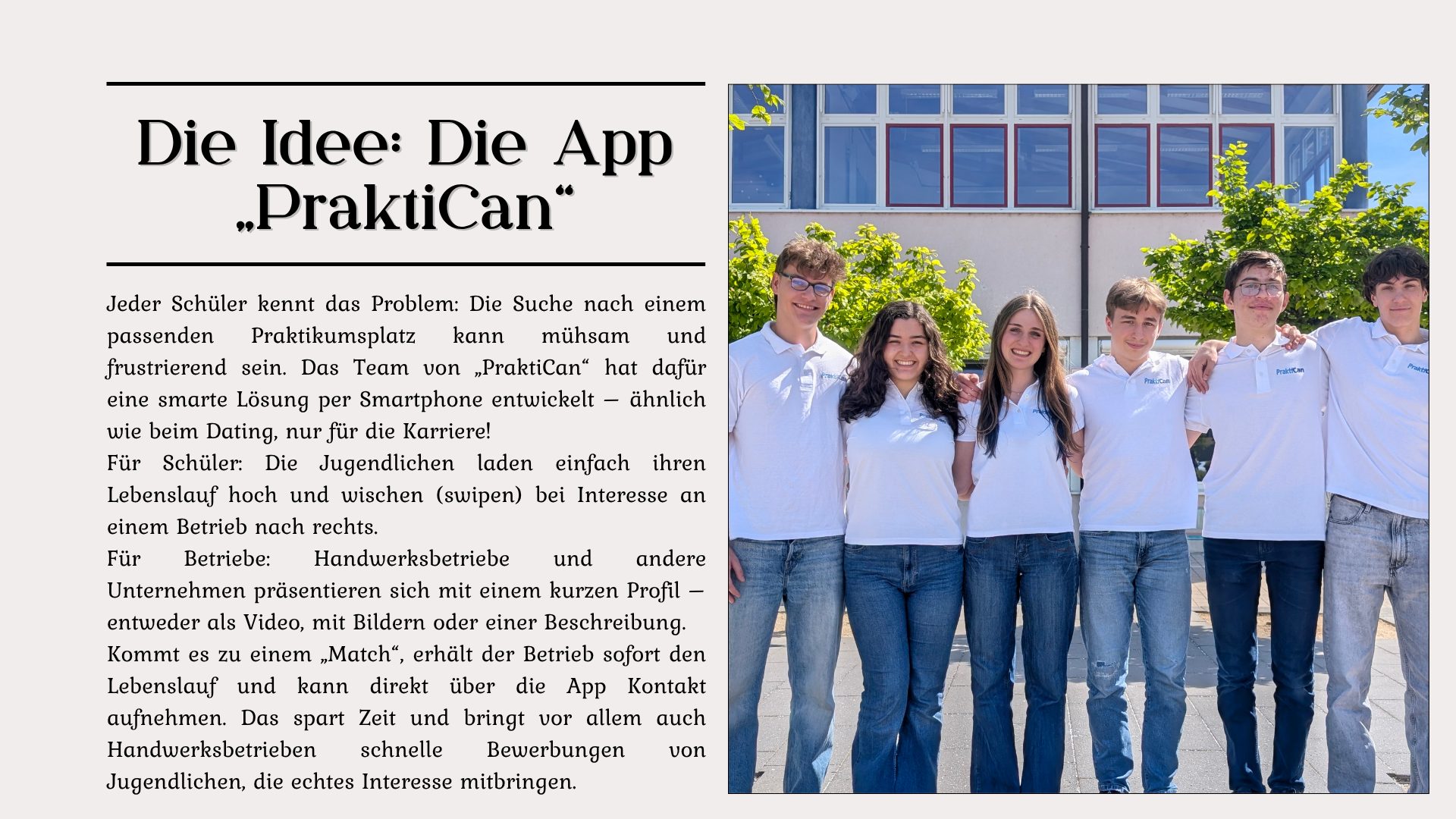 Das Team „PraktiCan“ im großen Finale - 2